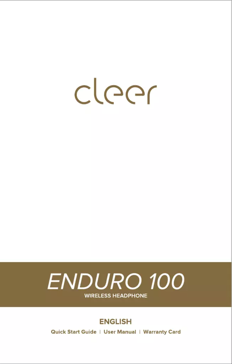 Page 1 de la notice Manuel utilisateur Cleer Enduro 100