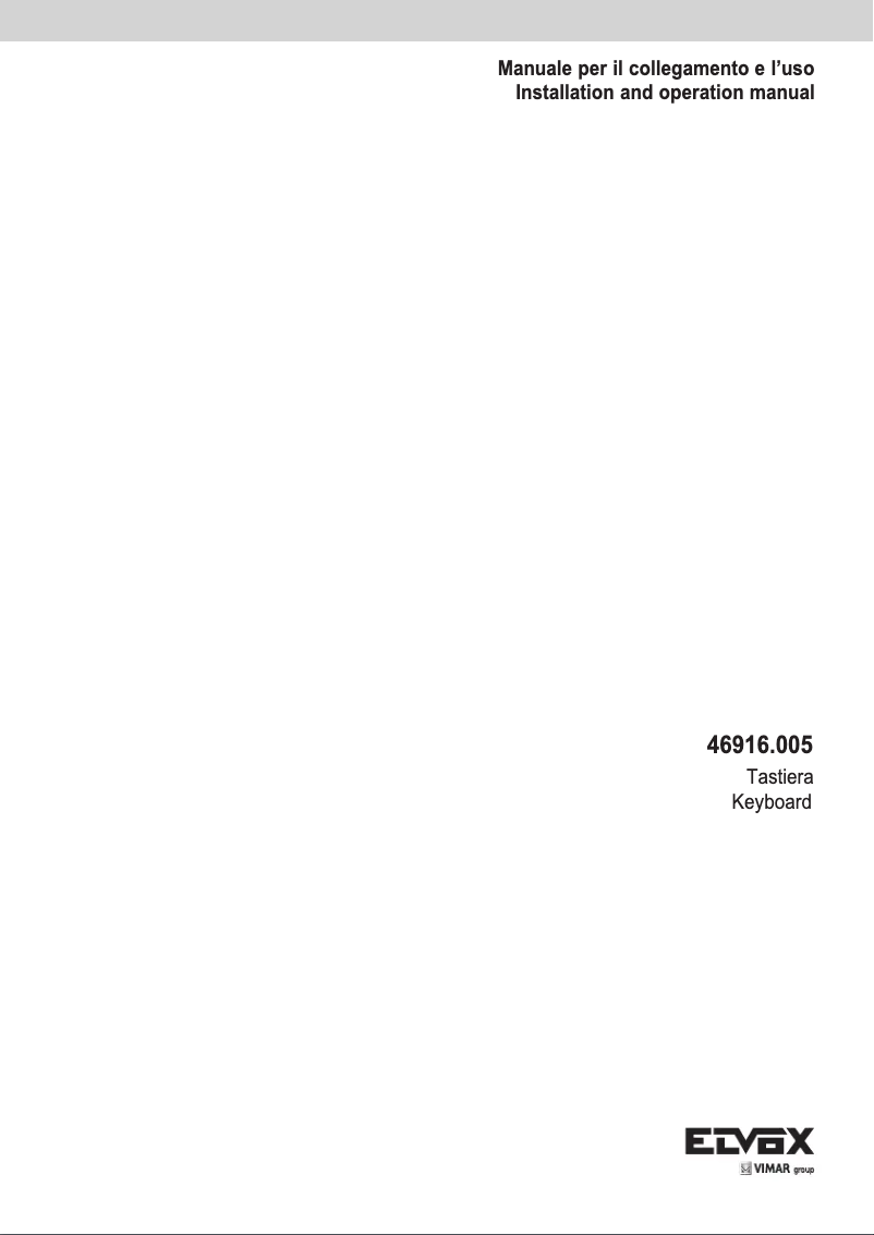 Image de la première page du manuel de l'appareil ELVOX 46916.005