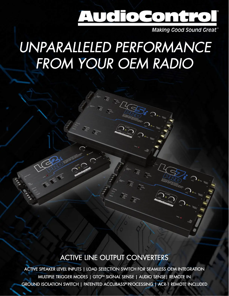 Page 1 de la notice Fiche technique AudioControl LC5iPRO