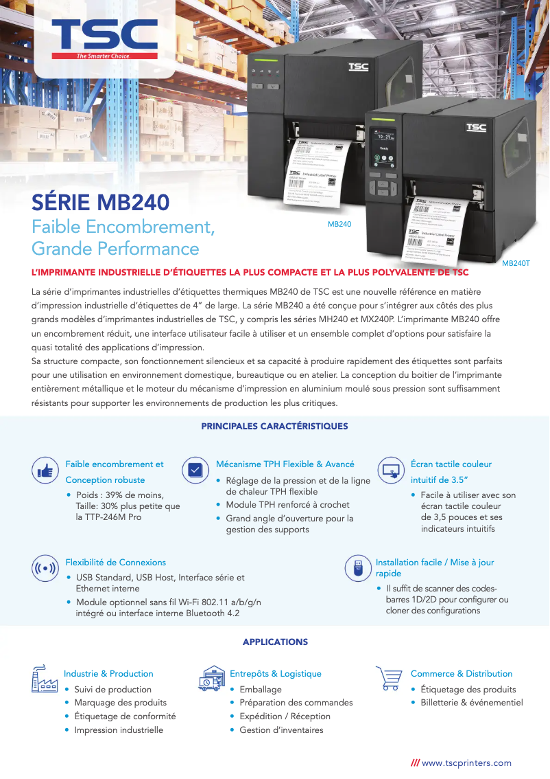 Page n°1 - Fiche technique TSC MB241