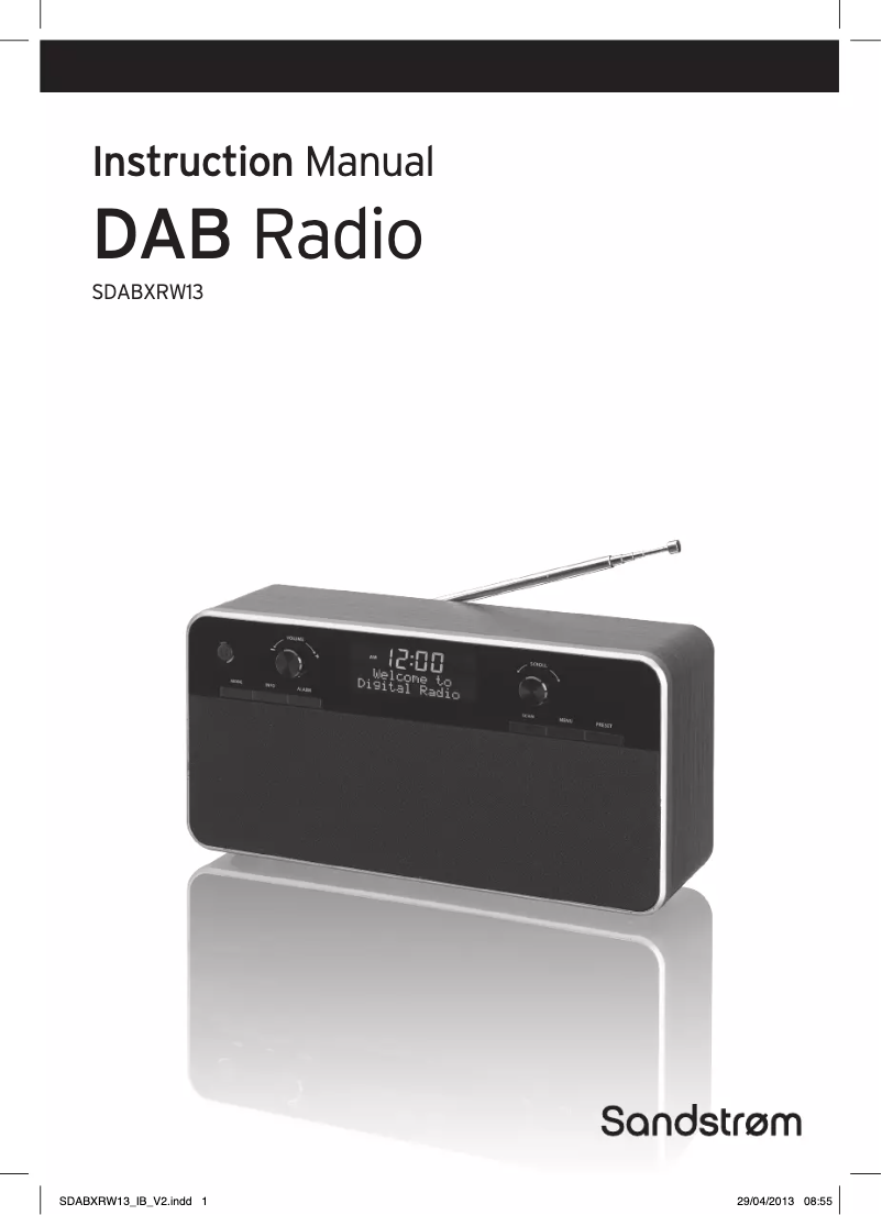 Image de la première page du manuel de l'appareil SDABXRW13