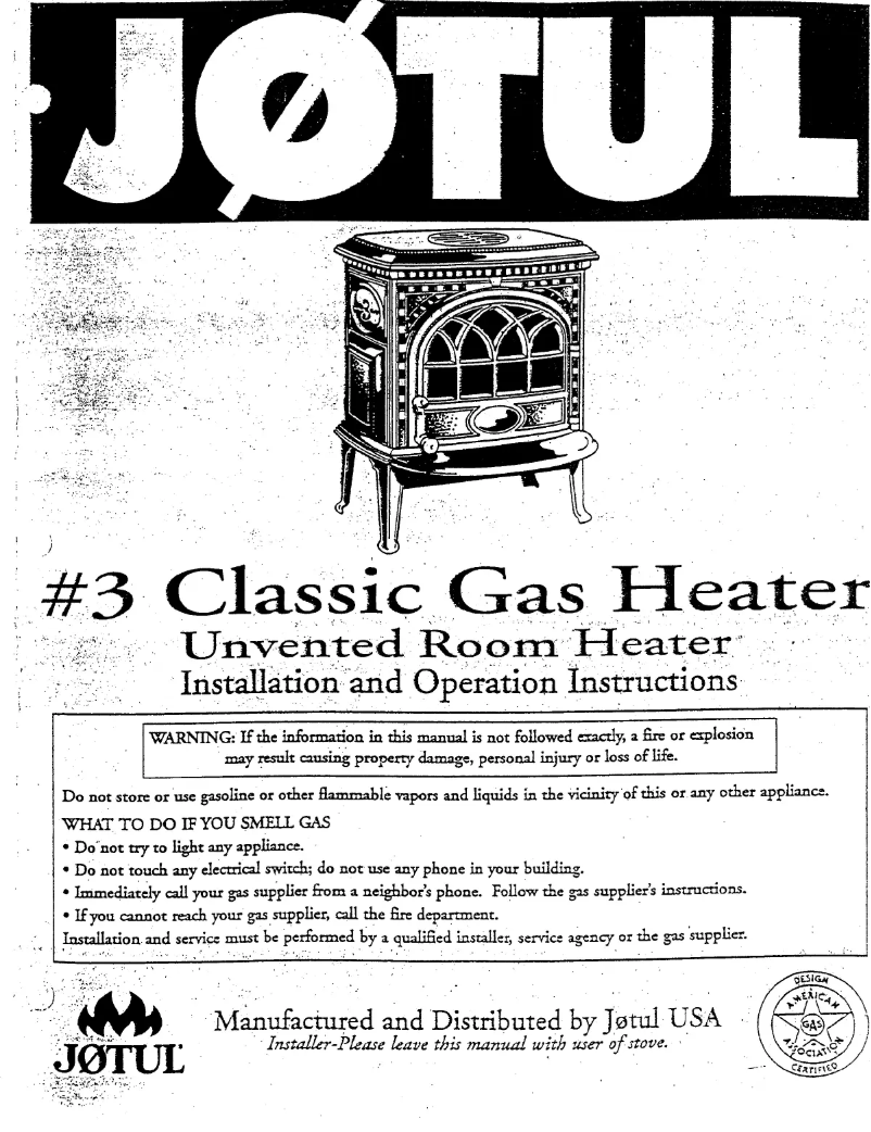 Página 1 del manual Manual de usuario Jøtul 3 Vent Free