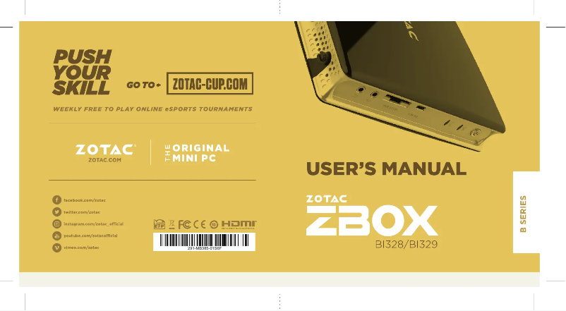 Page 1 de la notice Manuel utilisateur Zotac ZBOX BI329