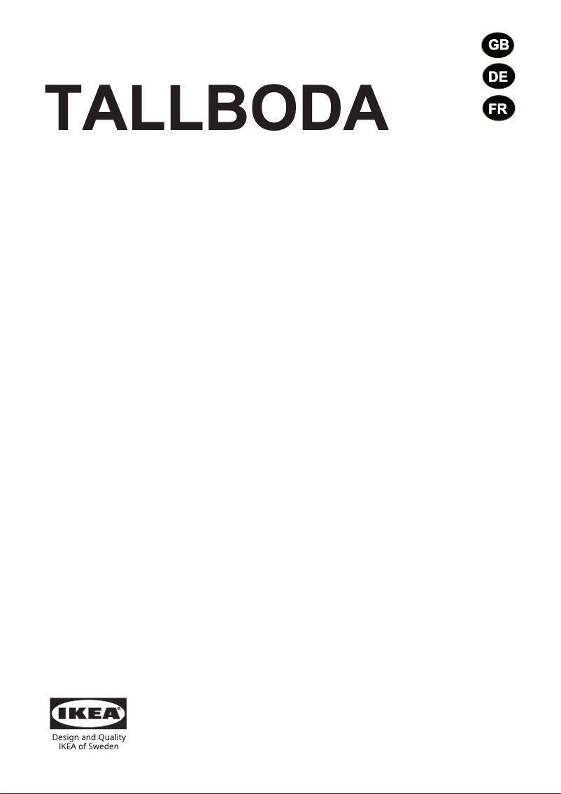 Page 1 de la notice Manuel utilisateur Ikea TALLBODA 805.416.50