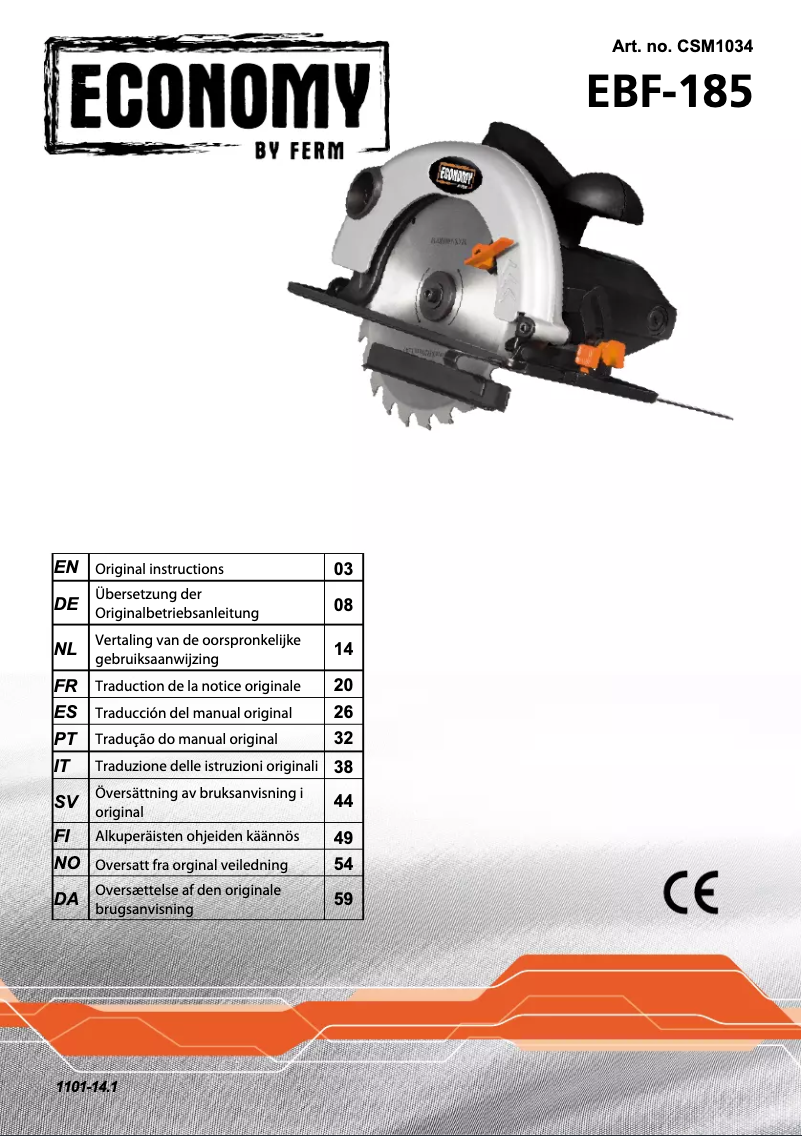 Page n°1 - Manuel utilisateur Ferm CSM1034