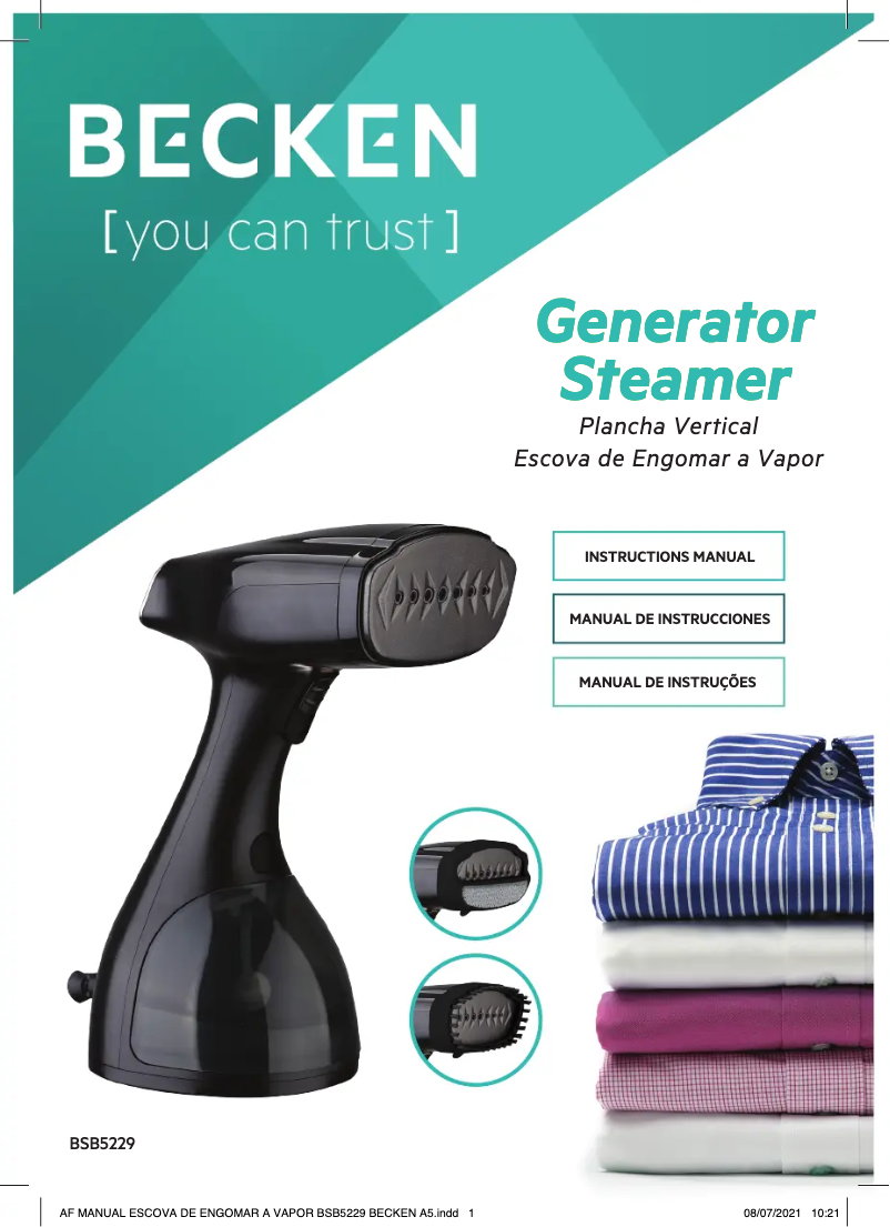Page 1 de la notice Manuel utilisateur Becken BSB5229