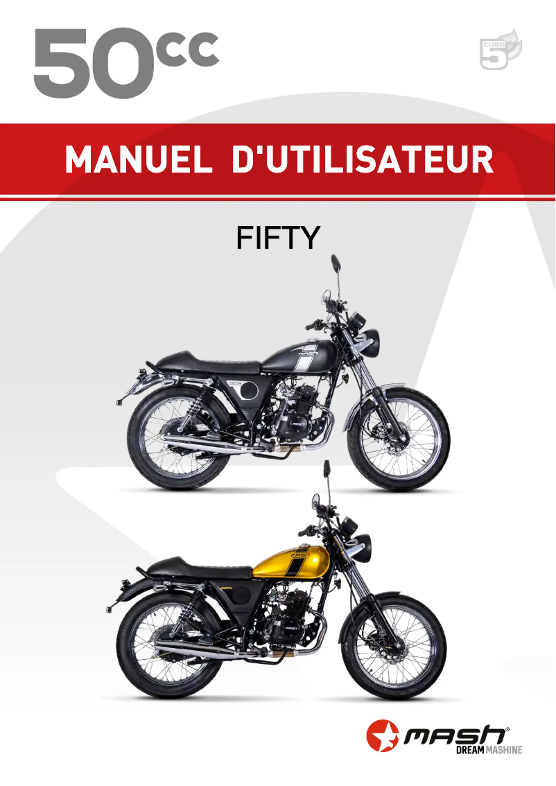 Page 1 de la notice Manuel utilisateur Mash Fifty 50cc (2022)