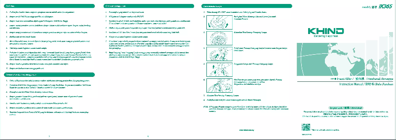Page n°1 - Manuel utilisateur Khind IK365