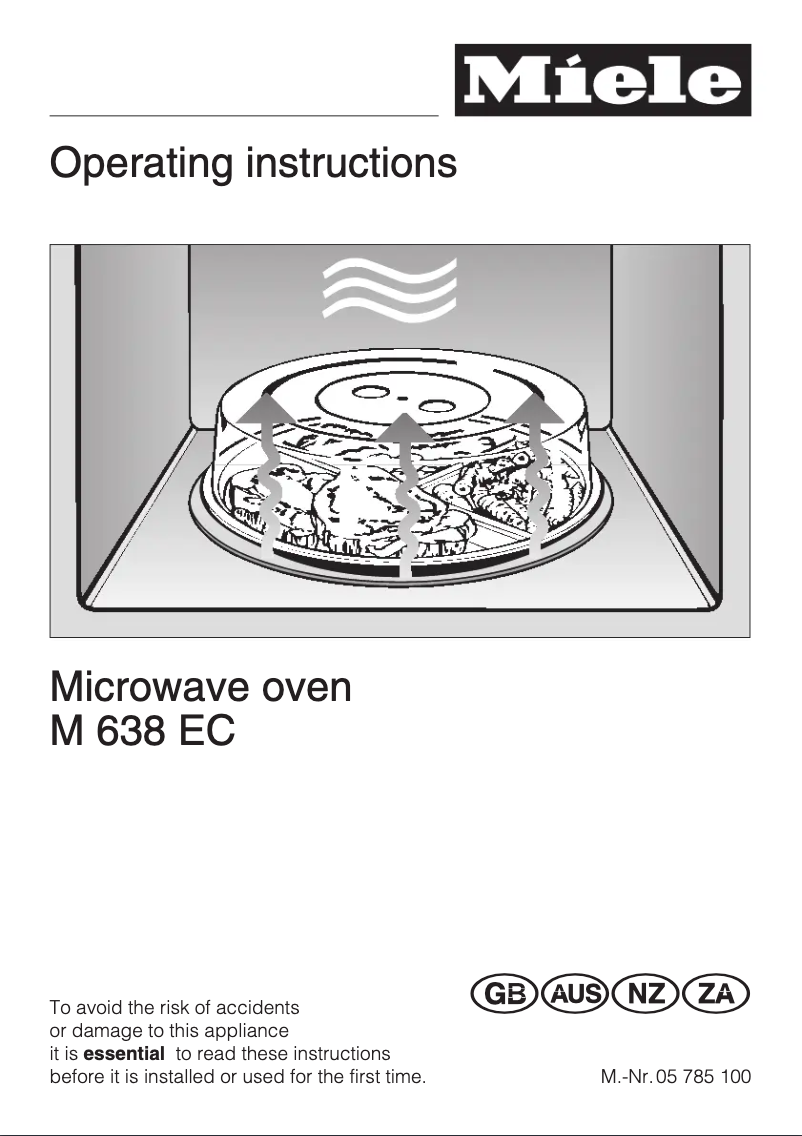 Page n°1 - Manuel utilisateur Miele M 638-1 EC
