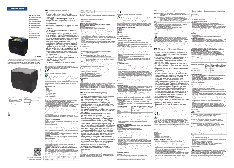 Page 1 de la notice Manuel utilisateur TriStar CB-8695