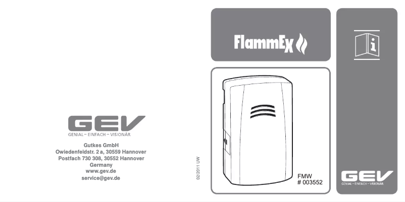 Page n°1 - Manuel utilisateur GEV FMW 3552