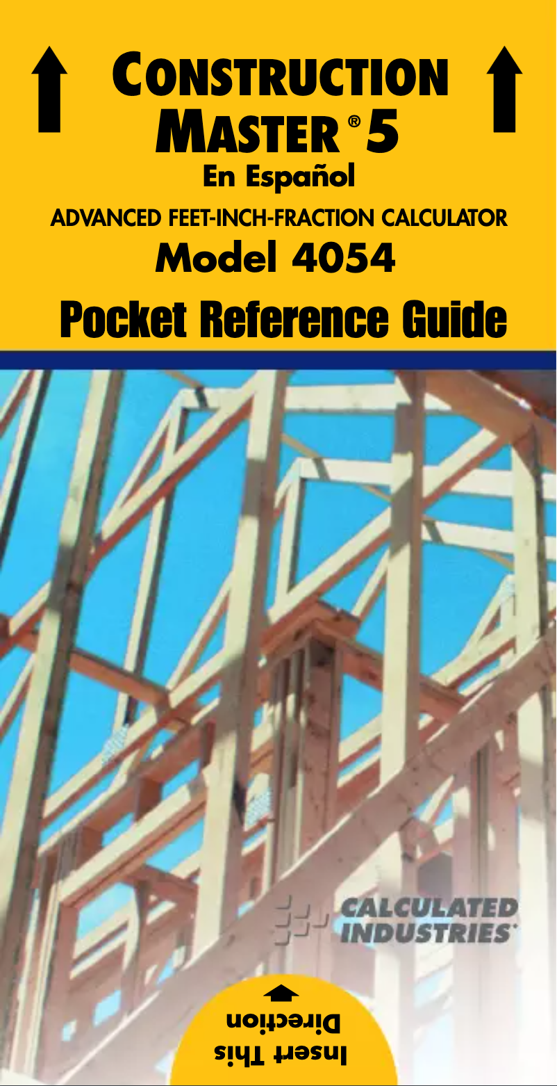 Page 1 de la notice Manuel utilisateur Calculated Industries 4054