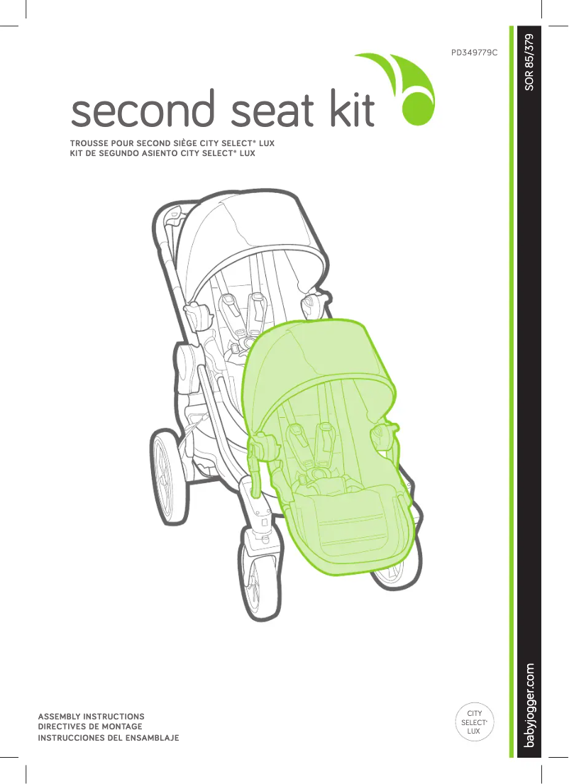 Page 1 de la notice Manuel utilisateur Baby Jogger second seat kit city select LUX