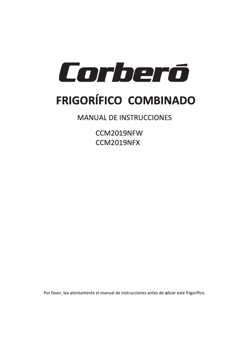 Page 1 de la notice Manuel utilisateur Corbero CCM2019NFX