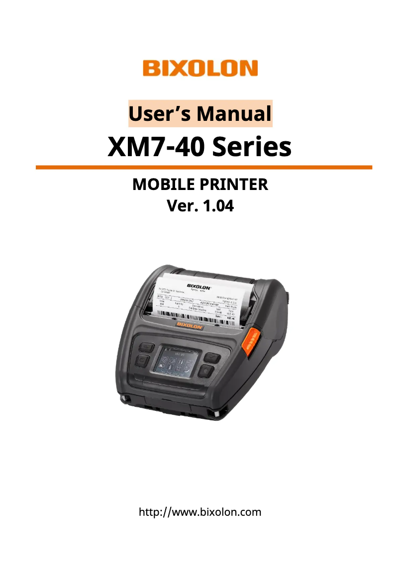Page n°1 - Manuel utilisateur Bixolon XM7-40iK