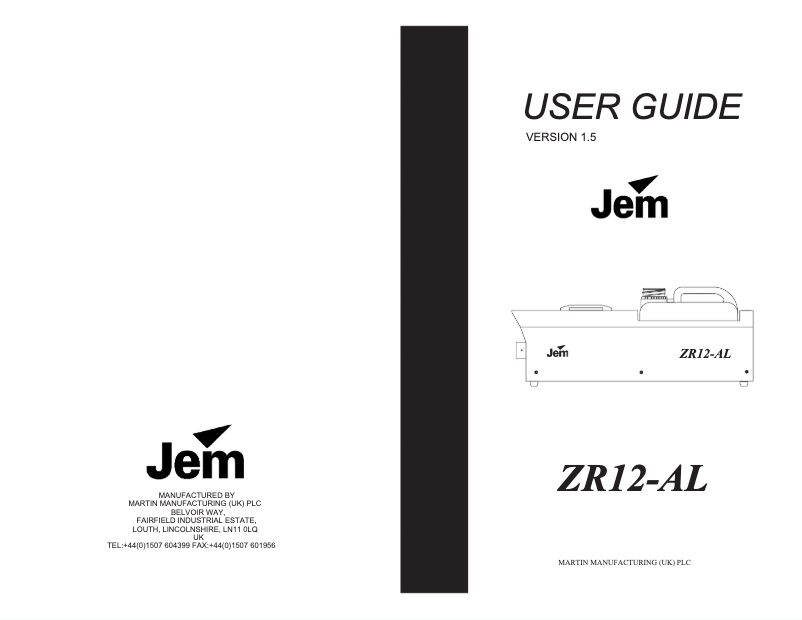 Page n°1 - Manuel utilisateur Martin Jem ZR12 DMX