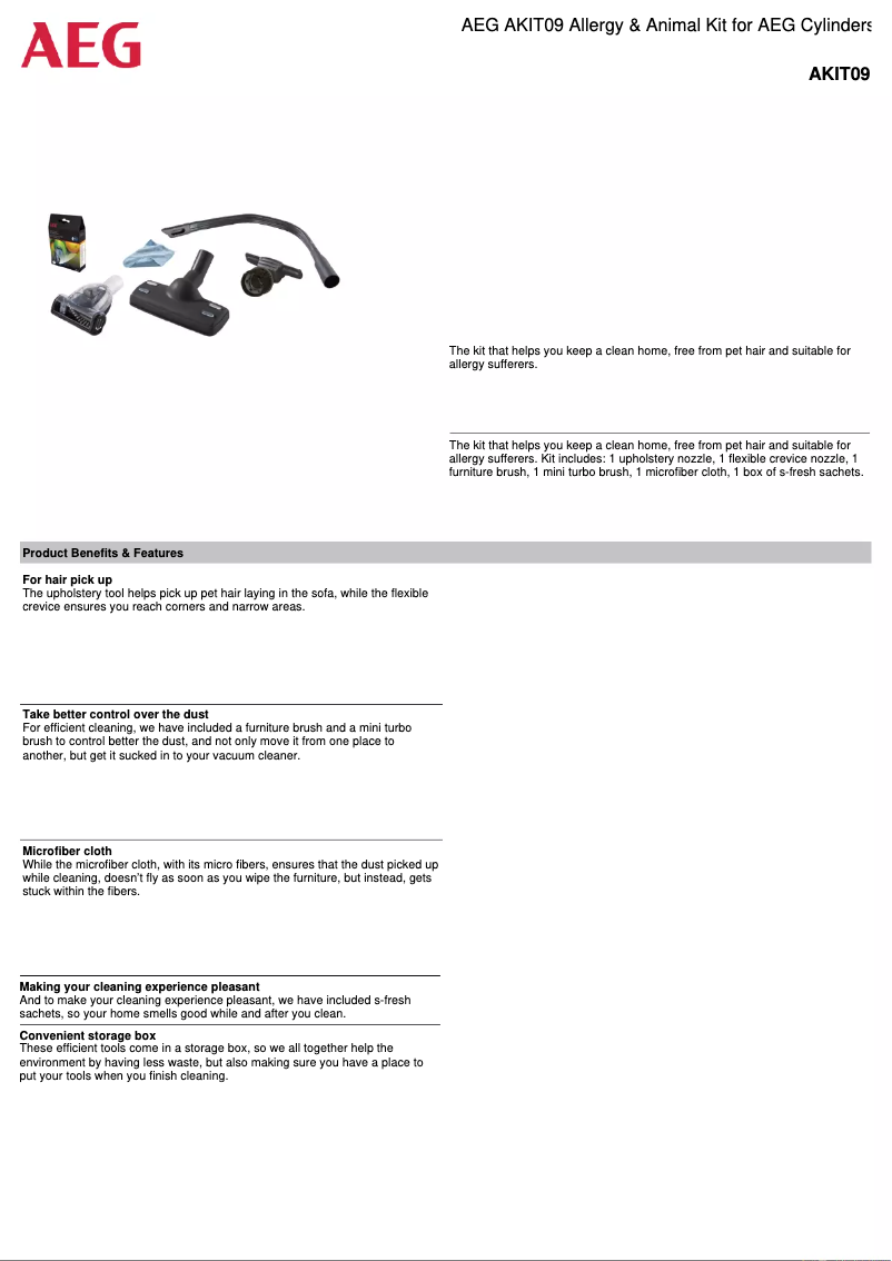 Page 1 de la notice Manuel utilisateur AEG AKIT09