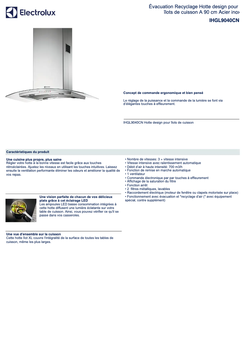 Image de la première page du manuel de l'appareil IHGL9040CN