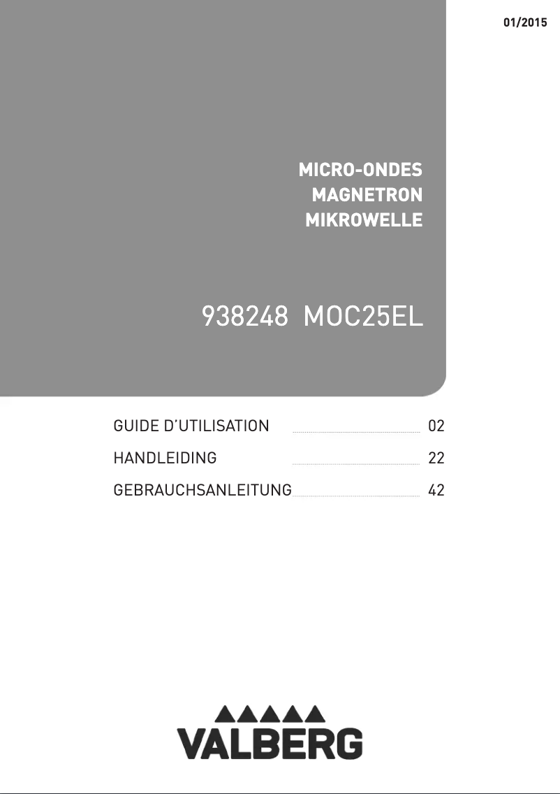 Page n°1 - Manuel utilisateur Valberg MOC25EL