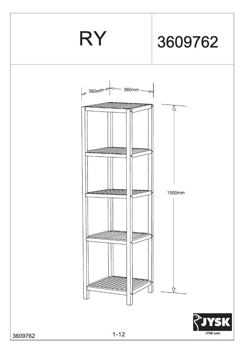 Page 1 de la notice Manuel utilisateur JYSK Ry (36x150x36)