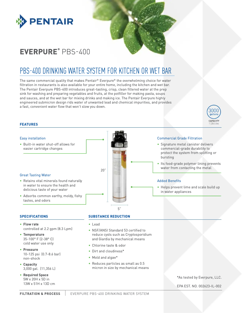 Image de la première page du manuel de l'appareil PBS-400