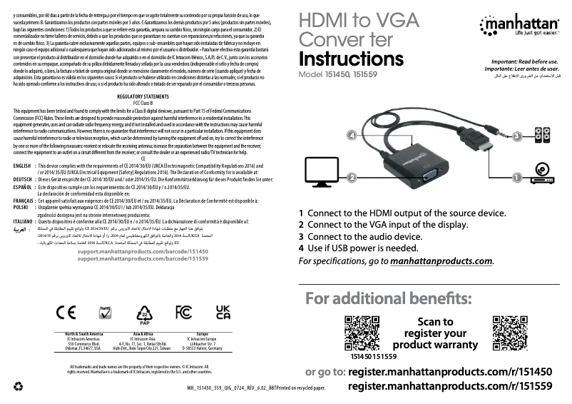 Page n°1 - Manuel utilisateur Manhattan 151450