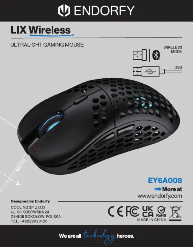 Page 1 de la notice Manuel utilisateur ENDORFY LIX Wireless