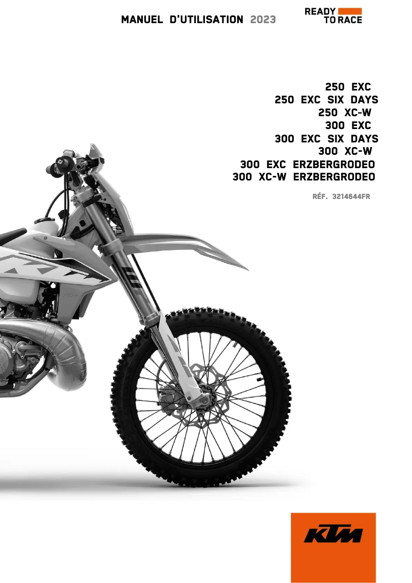 Page 1 de la notice Manuel utilisateur KTM 300 EXC (2023)