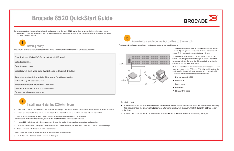 Image de la première page du manuel de l'appareil Brocade 6520