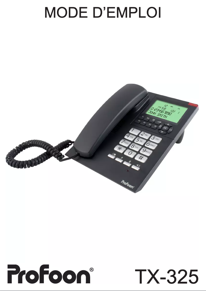 Imagen de la primera página del manual del dispositivo TX-325