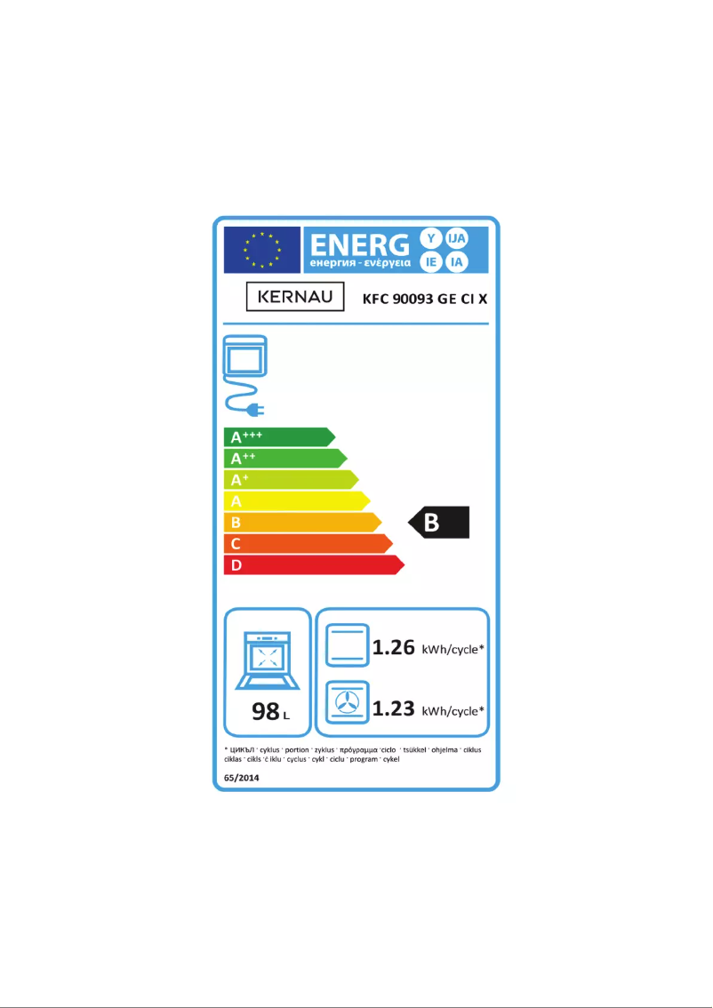 Page n°1 - Label énergétique Kernau KFC 90093 GE CI X