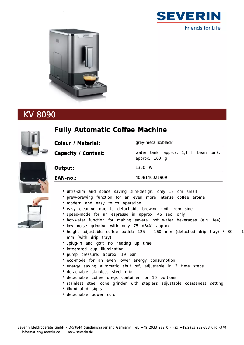Image de la première page du manuel de l'appareil KV 8090