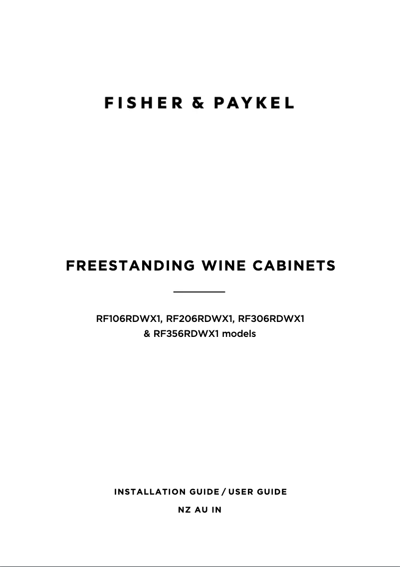 Page 1 de la notice Manuel utilisateur Fisher & Paykel RF356RDWX1