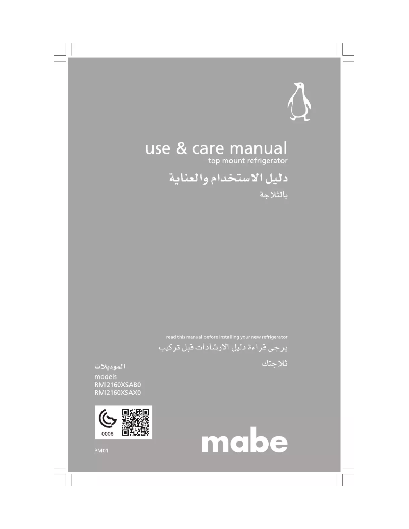 Image de la première page du manuel de l'appareil RMI2160XSAB0