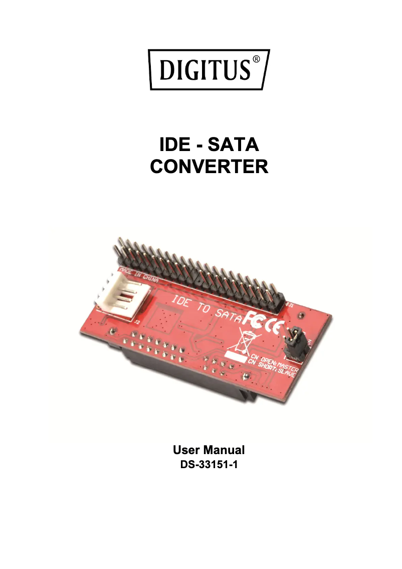 Imagen de la primera página del manual del dispositivo DS-33151-1