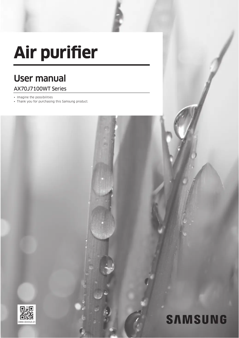 Page 1 de la notice Manuel utilisateur Samsung AX70J7100WT