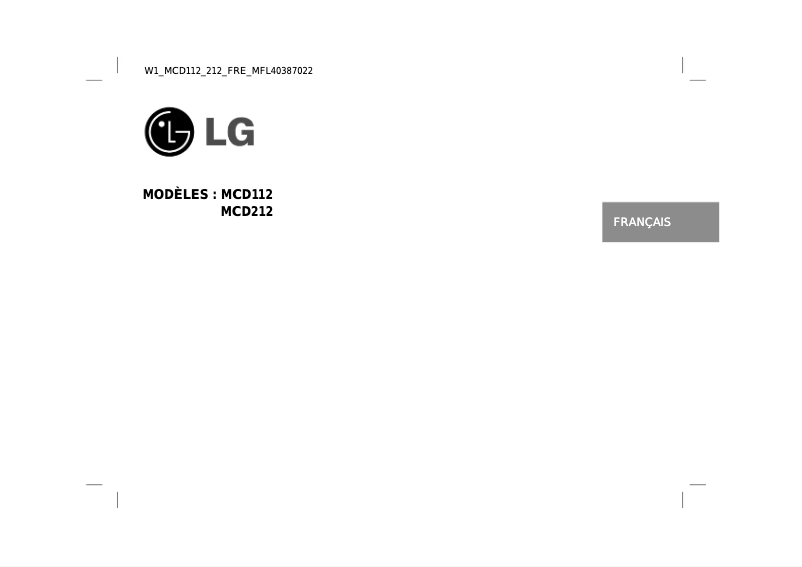 Image de la première page du manuel de l'appareil MCD112