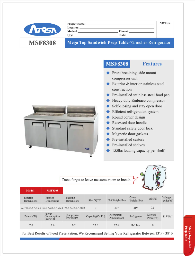Image de la première page du manuel de l'appareil MSF8308
