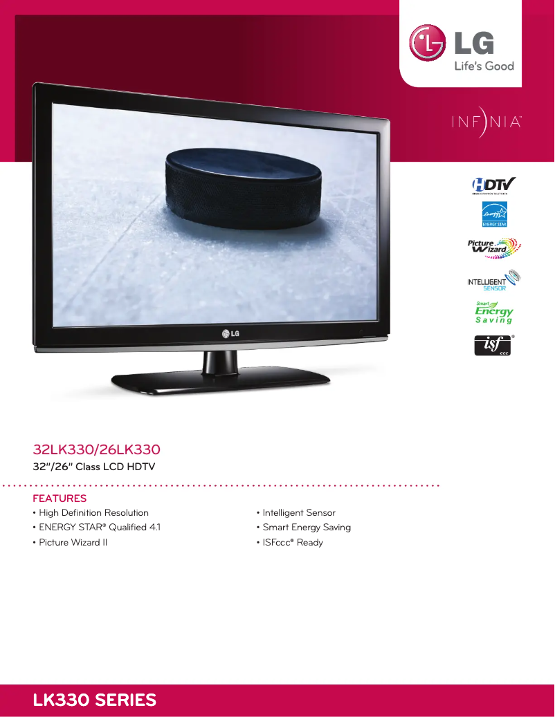 Página 1 del manual Ficha técnica LG 32LK330