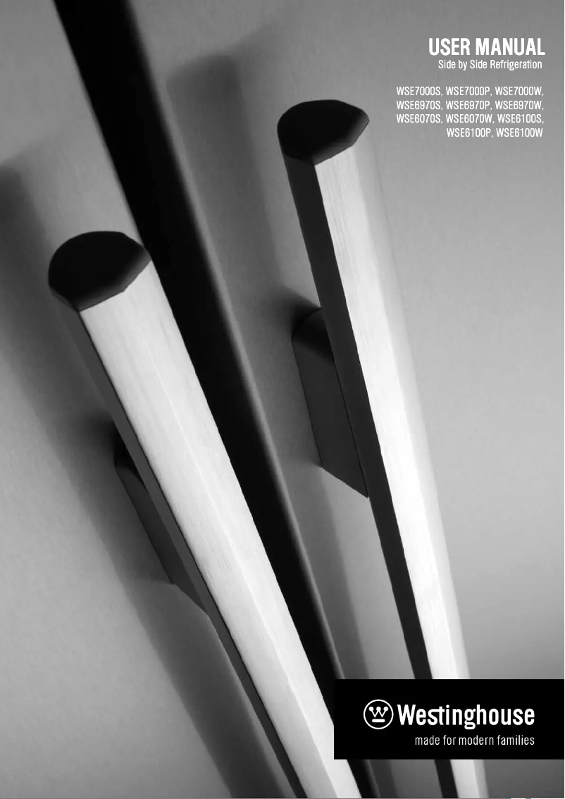 Page n°1 - Manuel utilisateur Westinghouse WSE6100PA