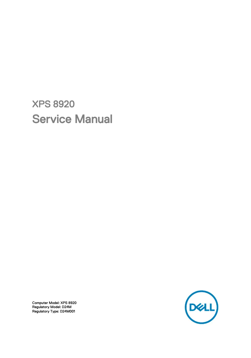 Page 1 de la notice Manuel utilisateur Dell XPS 8920 SE