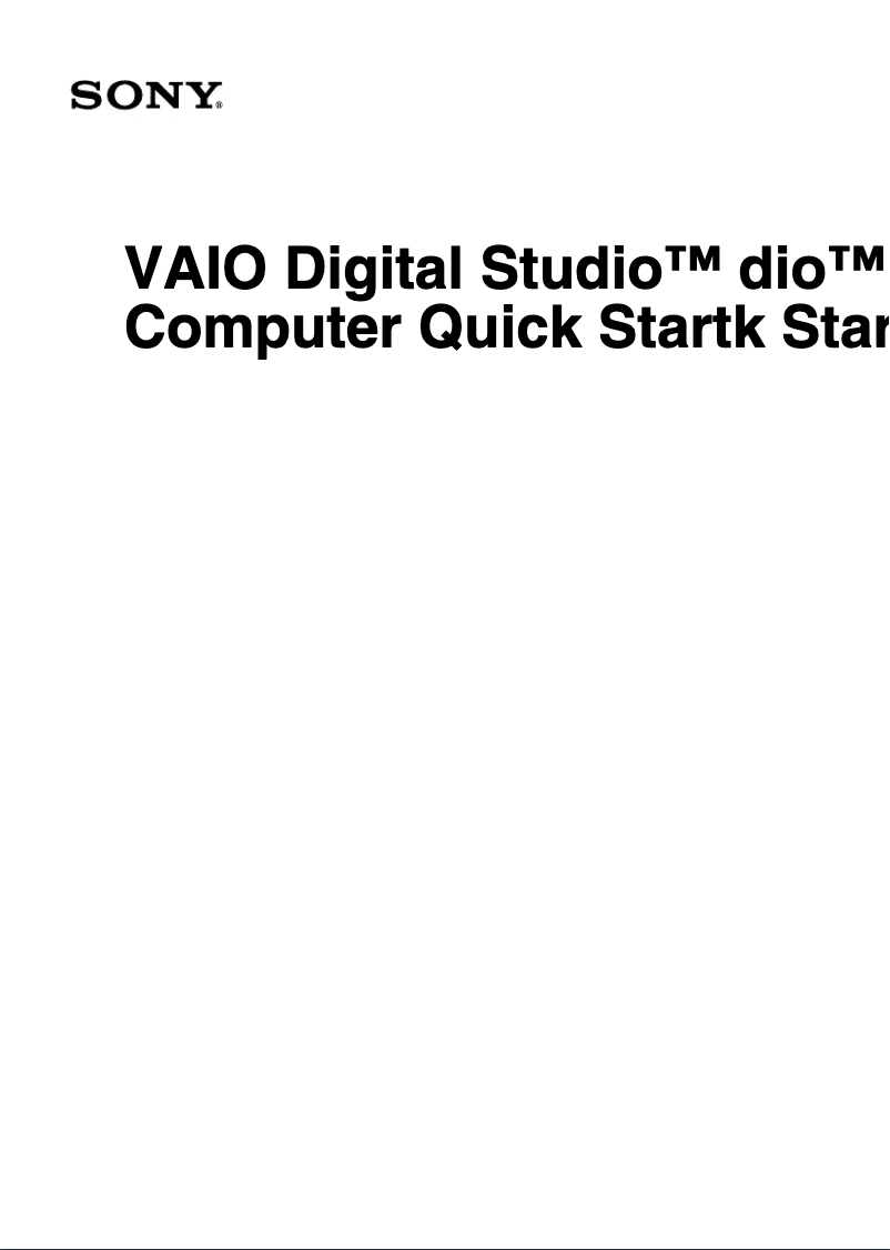 Page n°1 - Guide d'installation Sony Vaio PCV-RZ24G