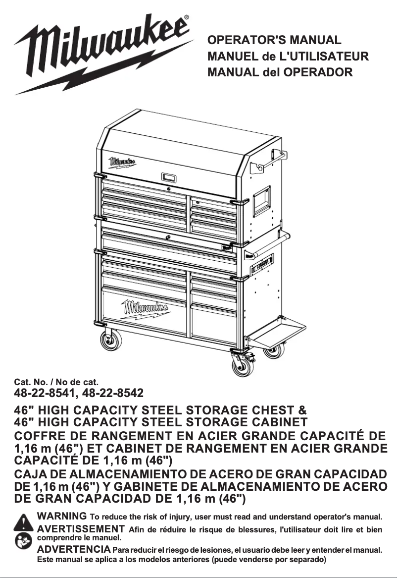 Page 1 de la notice Manuel utilisateur Milwaukee 48-22-8541