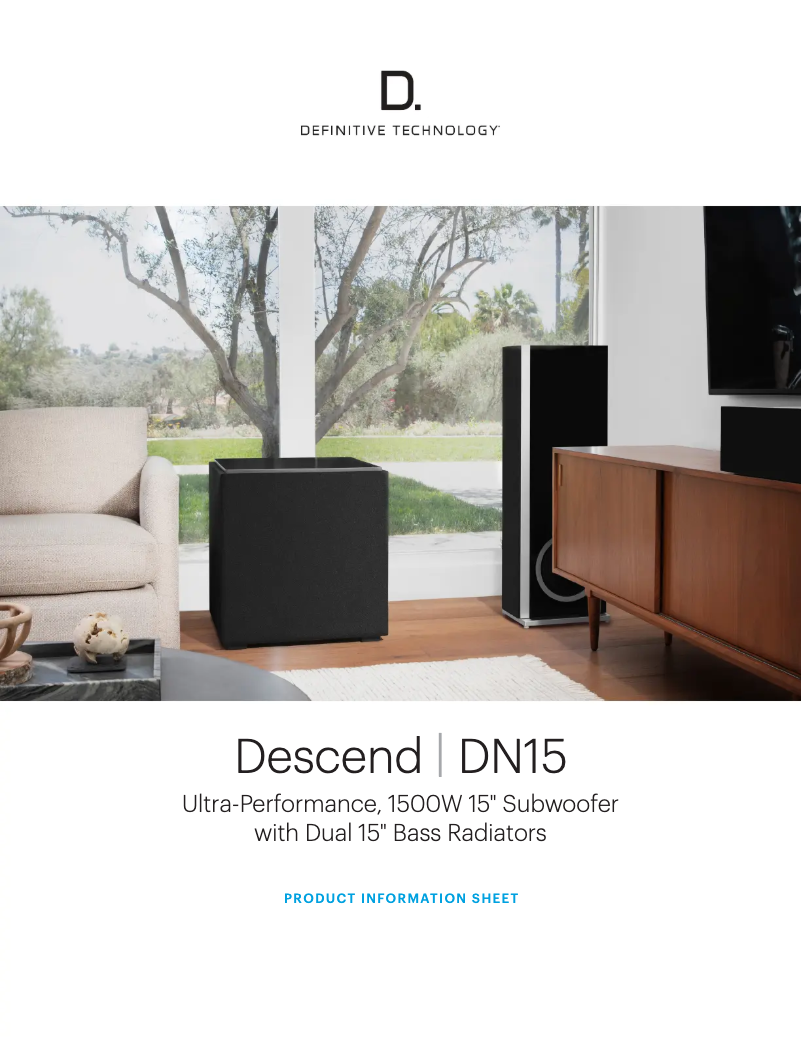 Page n°1 - Fiche technique Definitive Technology Descend DN15