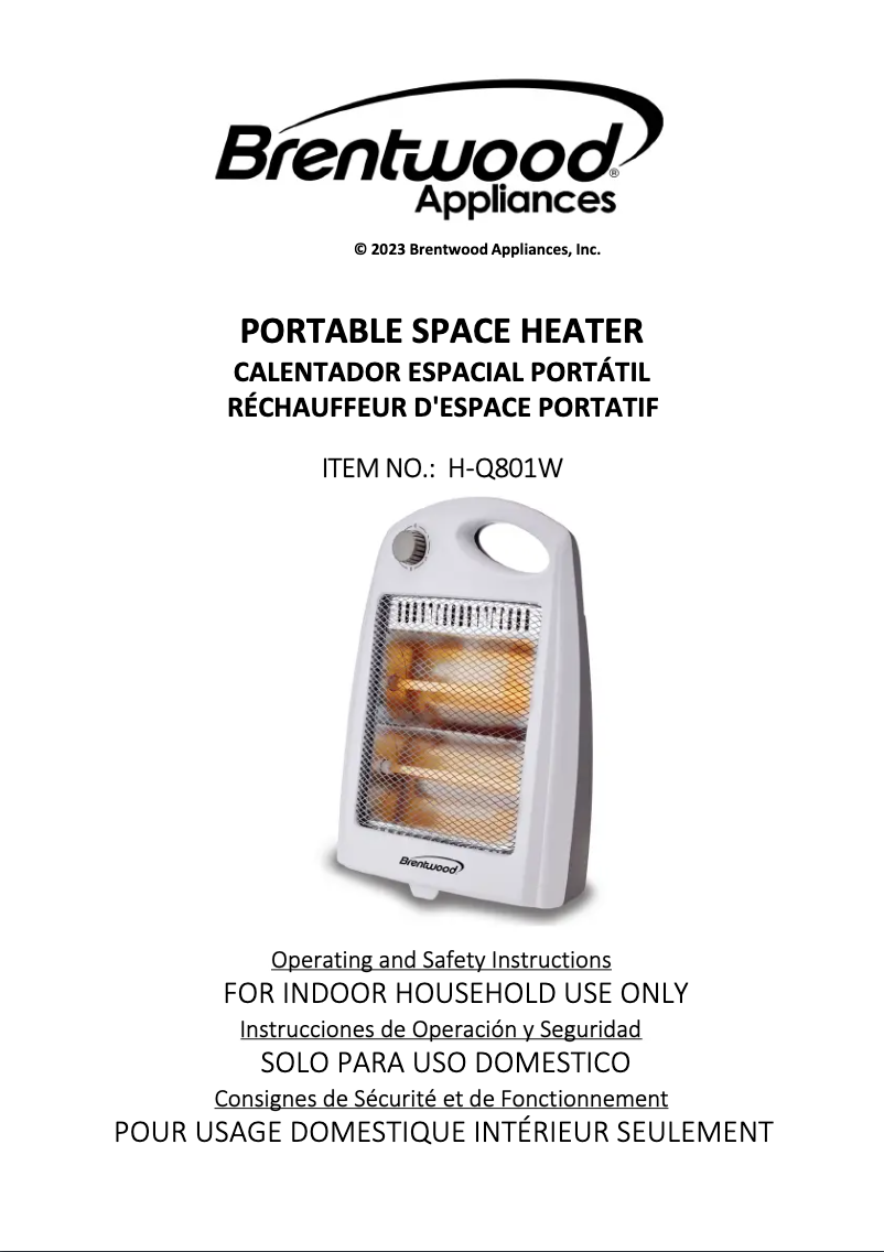 Page 1 de la notice Manuel utilisateur Brentwood H-Q801W