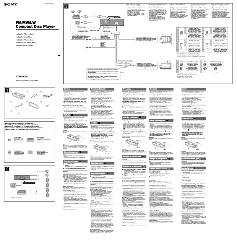 Image de la première page du manuel de l'appareil CDX-A250