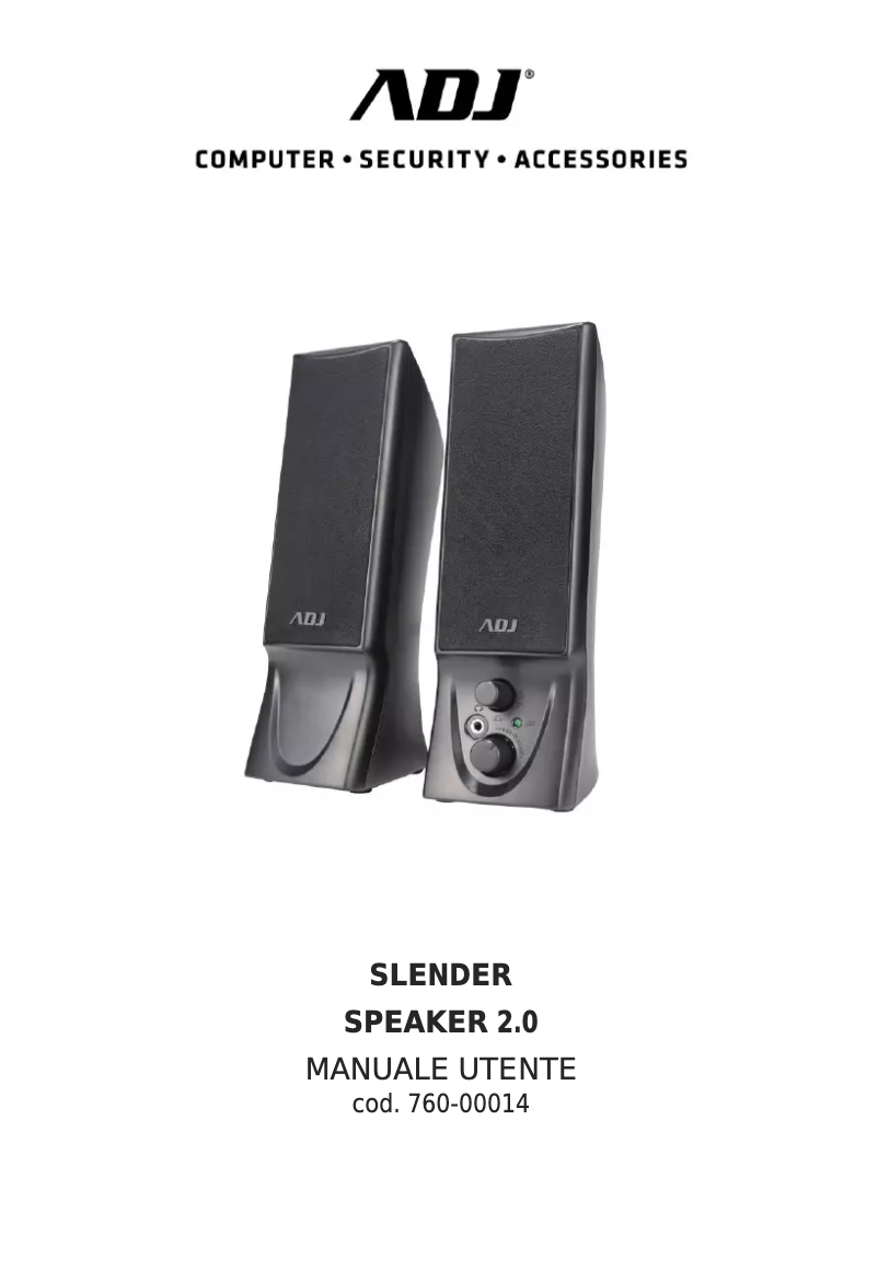 Page n°1 - Manuel utilisateur Adj Slender Speaker 2.0