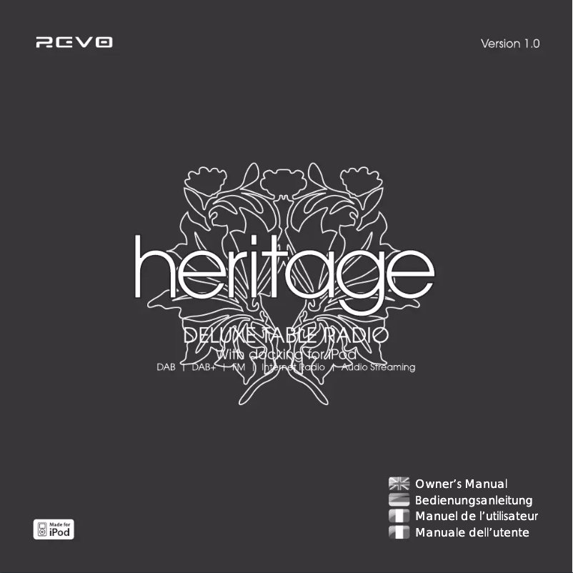 Page n°1 - Manuel utilisateur REVO Heritage G1