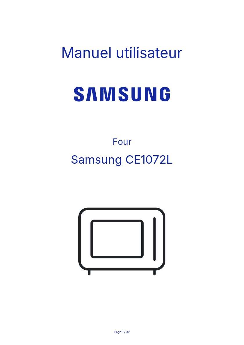 Page n°1 - Manuel utilisateur Samsung CE1072L