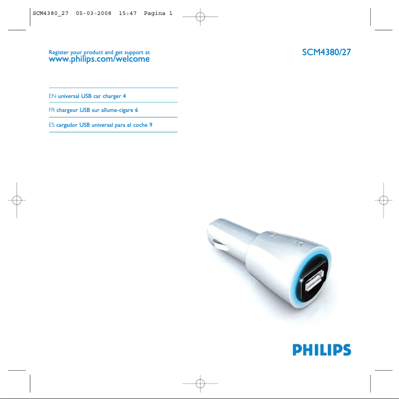 Page 1 de la notice Manuel utilisateur Philips Power2Charge SCM4380